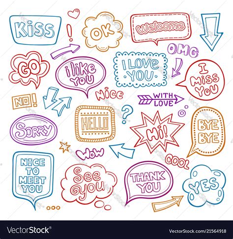 Sound Bubble Speech Bubbles With Phrases Word Vector Image