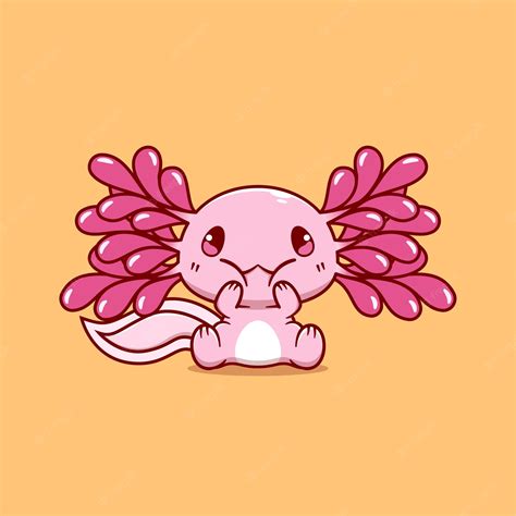 Premium Vector Cute Axolotl Icon Illustration