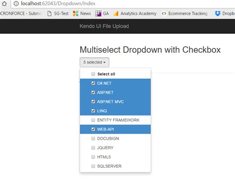 Implement Dropdown Multiselect With Checkboxlist In Mvc Using Jquery