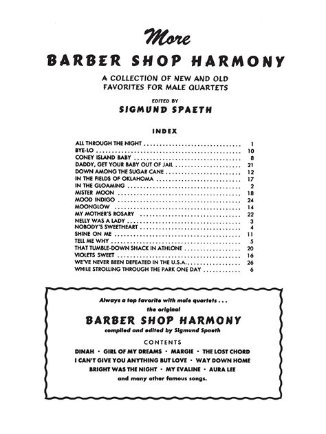 More Barber Shop Harmony Ttbb Pricepulse