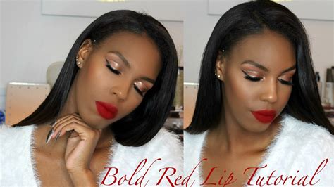 Classic Red Lip Makeup Tutorial Valentines Day Look 4 Youtube