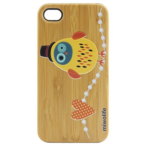 Bamboo Wood Iphone 4 Case Owl Life Wood Case Iphone Ancient Wisdom