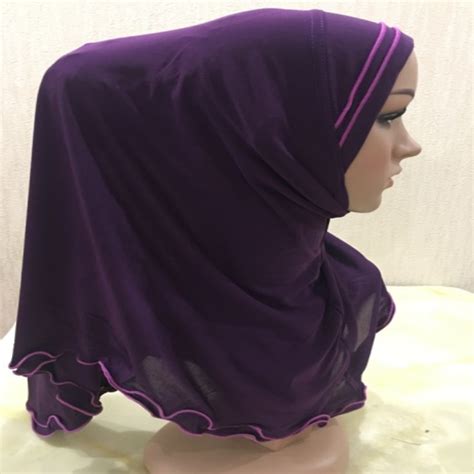 H916 Latest Muslim One Piece Pull On Hijab Islamic Amira Muslim Scarf