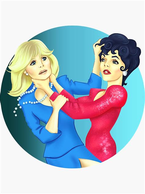 Dynasty Alexis And Krystle Fight Cat Fight Sticker For Sale By Anthonyland Redbubble