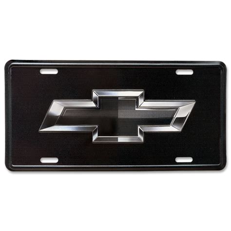 Chevrolet Black Bowtie Front License Plate Tag