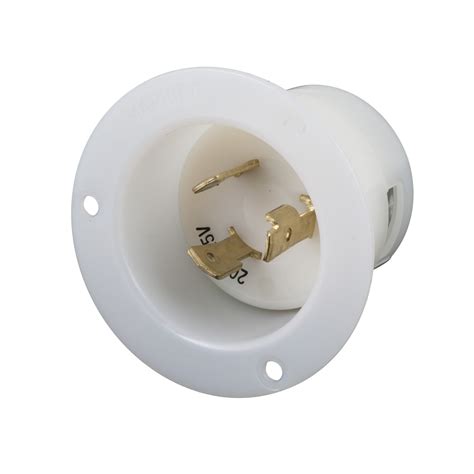 20a 125v 2p 3w L5 20r Standard Nema Flanged Inlet White Body In A