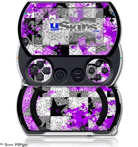 Sony Pspgo Skins Purple Checker Skull Splatter Uskins