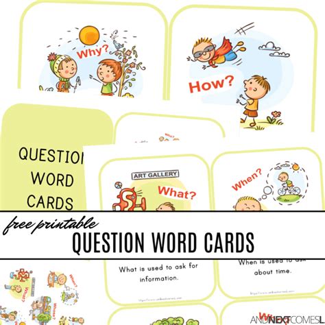 Free Printable Wh Question Word Cards And Next Comes L Hyperlexia