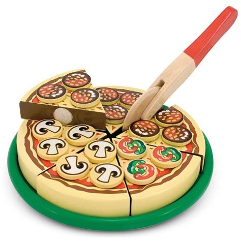 Pizza Party Wooden Play Food Set With 54 Toppings