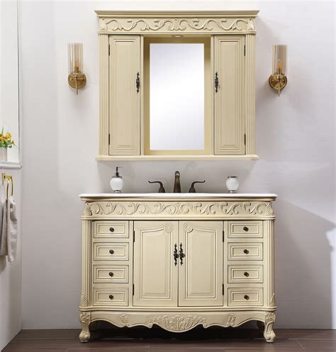I needed to organize my bathroom, so i got a good deal for a medicine cabinet on amazon. 48" Antique Ivory with Matching Medicine Cabinet, Imperial ...