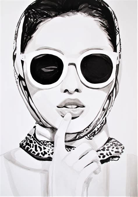 Lady With Sunglasses Dibujo Por Alexandra Djokic Artmajeur