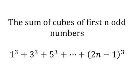 Sum Of Cubes Of First N Odd Natural Numbers 13 33 53 2n