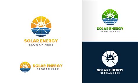 Solar Panel And Sun Energy Logo Design Template 2754248 Vector Art At