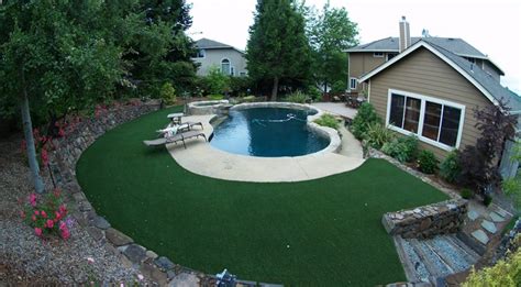 Even a thin strip around the perimeter of the pool can look fantastic and offer much better grip underfoot. Installation of synthetic grass around swimming pools in ...