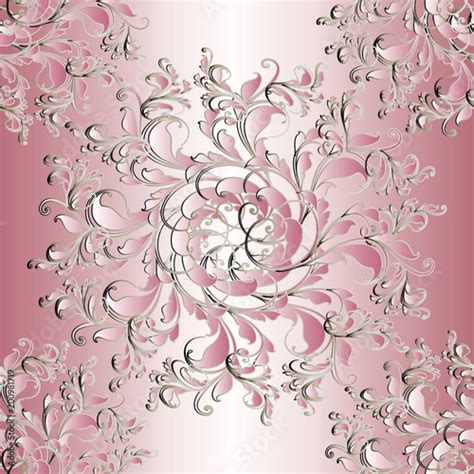 Floral Seamless Mandala Pattern Light Pink Background Wallpaper