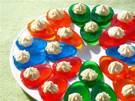 To use up whole eggs, make your own rich brownies, cakes, or bread pudding. ButterYum: Jello Easter Eggs with Vanilla Filling