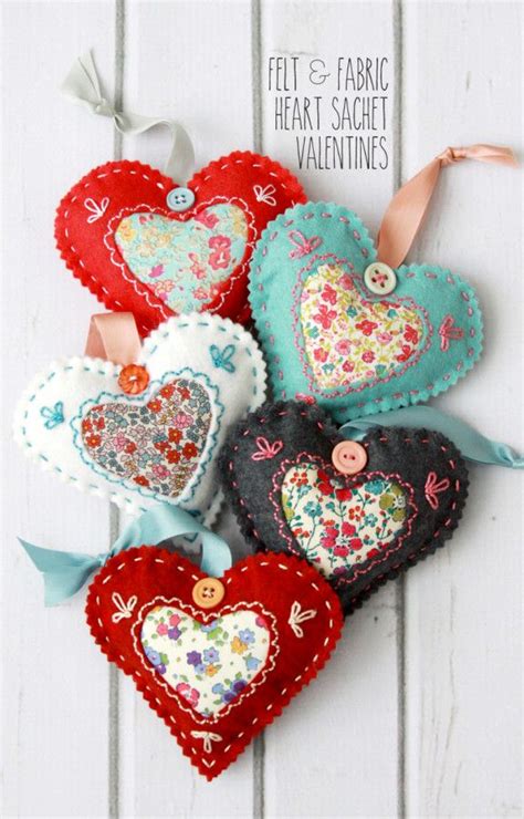 Diy Fabric Hearts For Valentines Day Valentine Crafts Valentines
