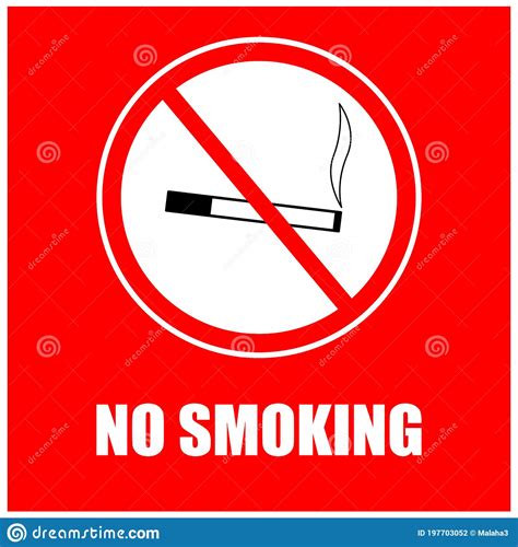 A Sign Prohibiting Smoking Cigarettes In A Public Place Stock Vector