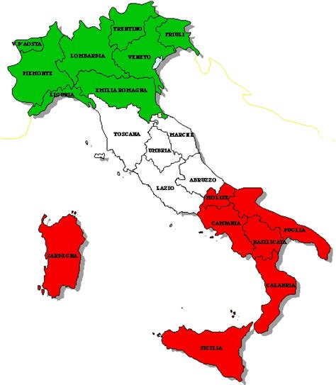 Mapas Del Mundo Un Mapa De Italia Con División Política