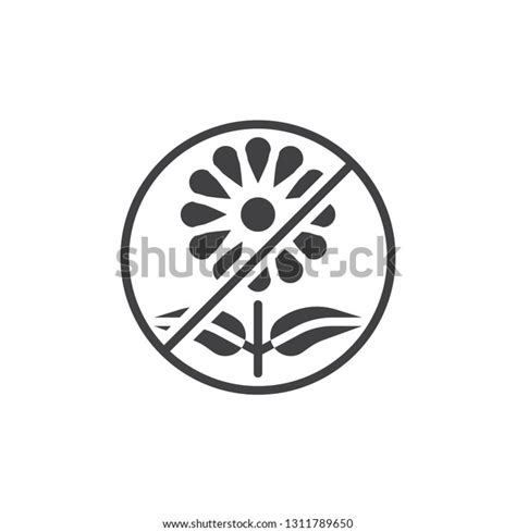 No Flower Prohibition Sign Vector Icon Stock Vector Royalty Free