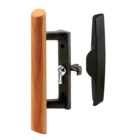 Prime Line Sliding Glass Door Handle Set 3 12 In Diecast And Wood