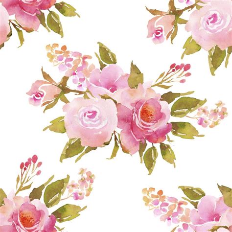 Watercolor Seamless Flower Stock Illustrations 209542 Watercolor