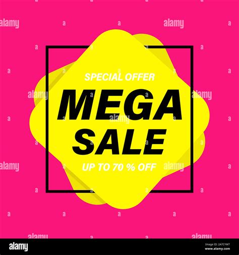 Banner Mega Sale Isolated Vector Illustration Discount Offer Tag Icon