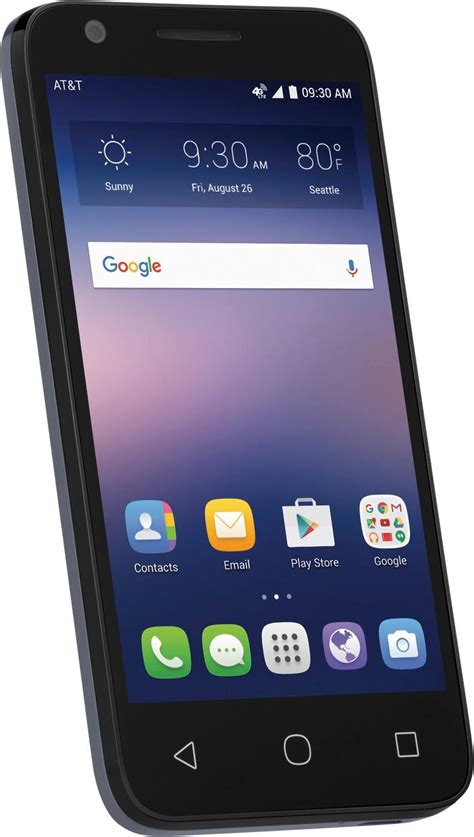 best buy atandt prepaid alcatel ideal 4g lte with 8gb memory prepaid cell phone slate blue 6454a