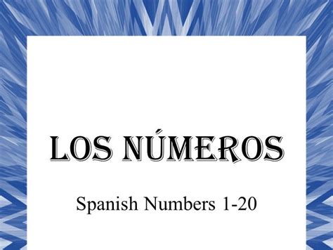 Number Posters 1 20 Spanish Numeros Del 1 Al 20 Tpt Images