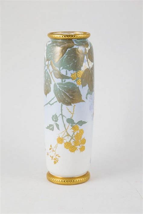 Doulton Burslem Long Stem Vase Plain Cylindrical Painted With Royal