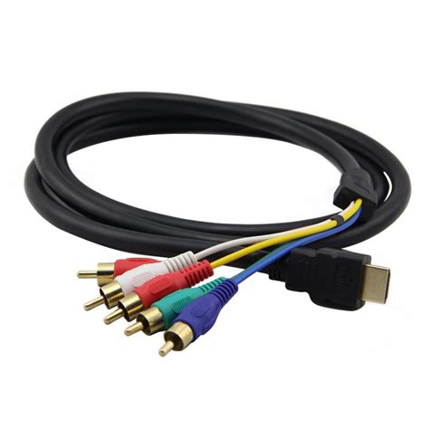 5ft 15m Hdmi Male To 5 Rca Rgb Audio Video Av Component Cable S Ebay