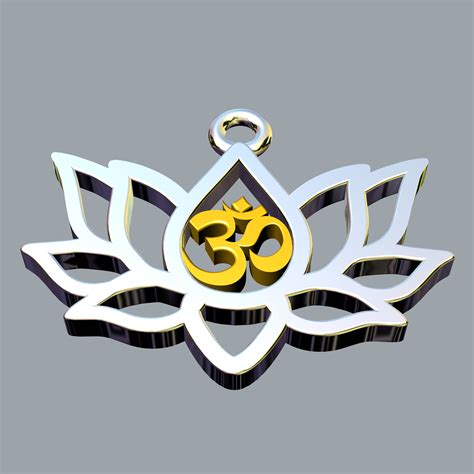 3d Printable Model Om Symbol In Lotus Pendant Cgtrader