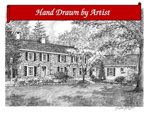 Custom Home Portrait Hand Drawn Original House Sketch Home Etsy