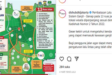 Ganjil Genap Jakarta Jam Berapa Sampai Jam Berapa Simak Hari Jam Titik Ruas Jalan Dan
