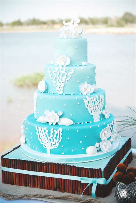 Beach Theme This Was Four Tiers Of Graduated Shades Of Turquoise