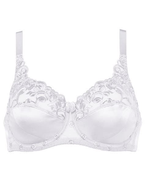 Naturana Naturana WHITE Floral Lace Underwired Satin Bra Size To B C D DD