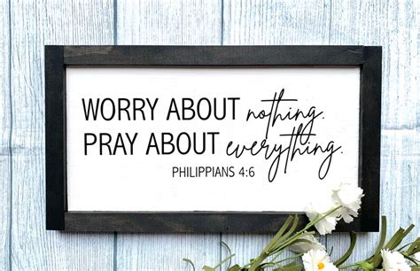 Worry About Nothing Pray About Everything Pray Sign Wooden Etsy