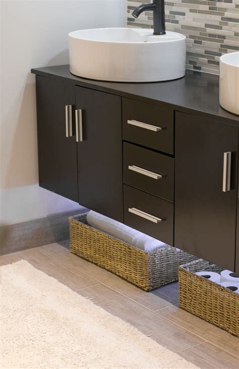 Bathroom vanity with toe kick. Current Home Trend: Toe-Kick Lighting | InspiredLED Blog