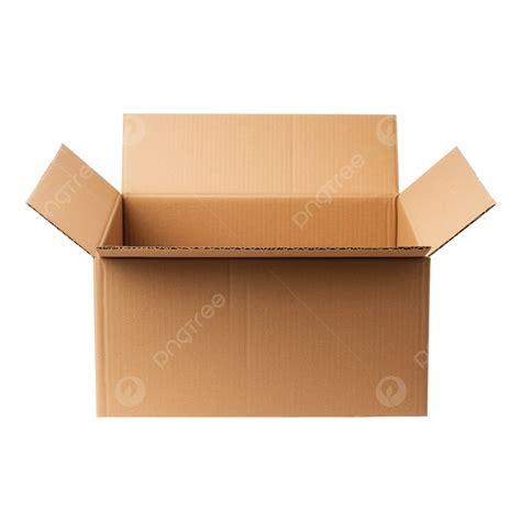 Opened Cardboard Box Isolated With Clipping Path For Mockup Box