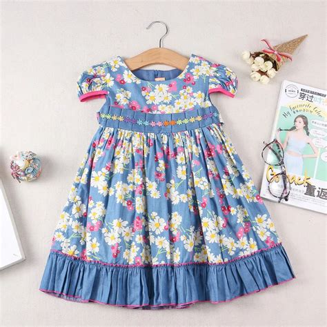 Children Summer Wear Baby Dress Girls Flower Dress Made Of Cotton Woven