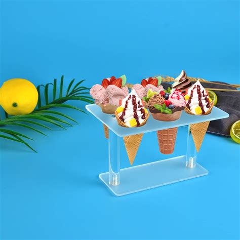 Ailelan Cone Holder Clear Acrylic Ice Cream Cone Holder Cone Display Stand Sushi Hand Roll