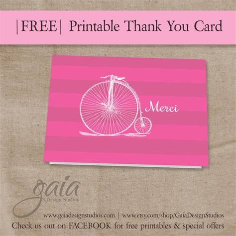 Free Printable French Thank You Cards