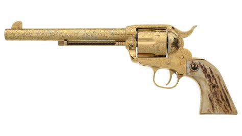 Valade Engraved And Gold Plated Ruger New Vaquero Revolver Rock