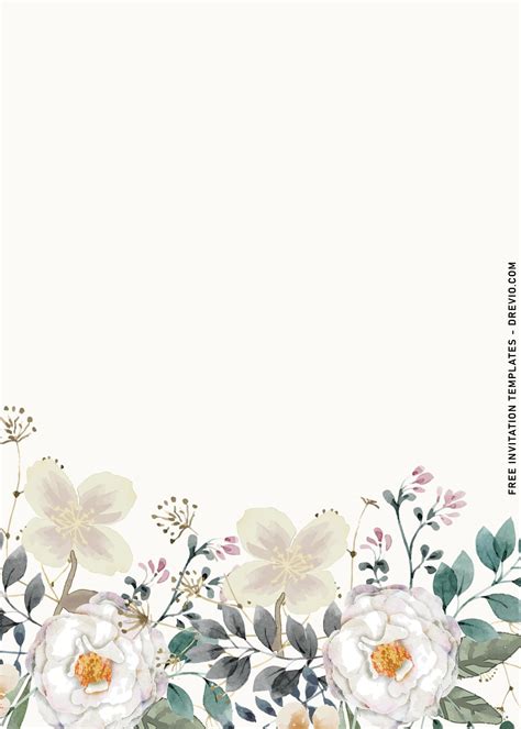 Minimalist Watercolor Floral Birthday Invitation Templates