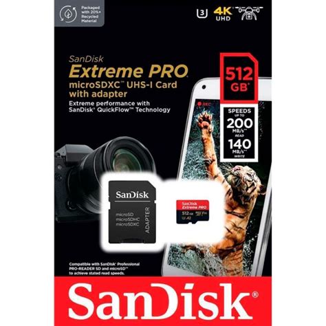 Sandisk Tarjeta Memoria Sdxc Micro 512gb Sandisk Extreme Pro 200mbs