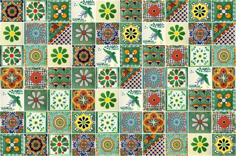 100 4x4 Pieces Mexican Talavera Tiles Handmade Green Mixed Etsy