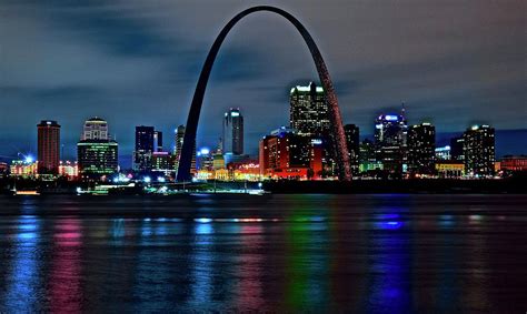 St Louis Night Skyline Image Paul Smith