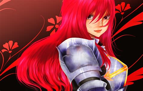 Wallpaper Red Armor Red Hair Anime Redhead Manga Fairy Tail Erza