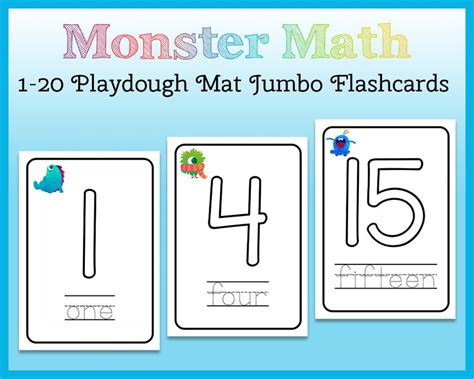 Oversize Number Flashcards For Preschoolers 1 20 Busy Book Etsy
