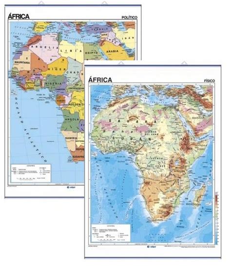 Mapas Murales África Físico Político Edigol Ediciones 528